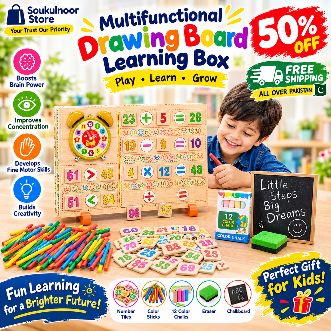 Multifunctional Drawing Board Learning Box